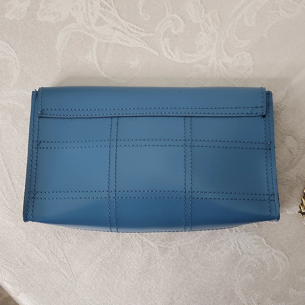 Estee Lauder blue cosmetic bag hook and loop fasteners - Picture 2 of 5